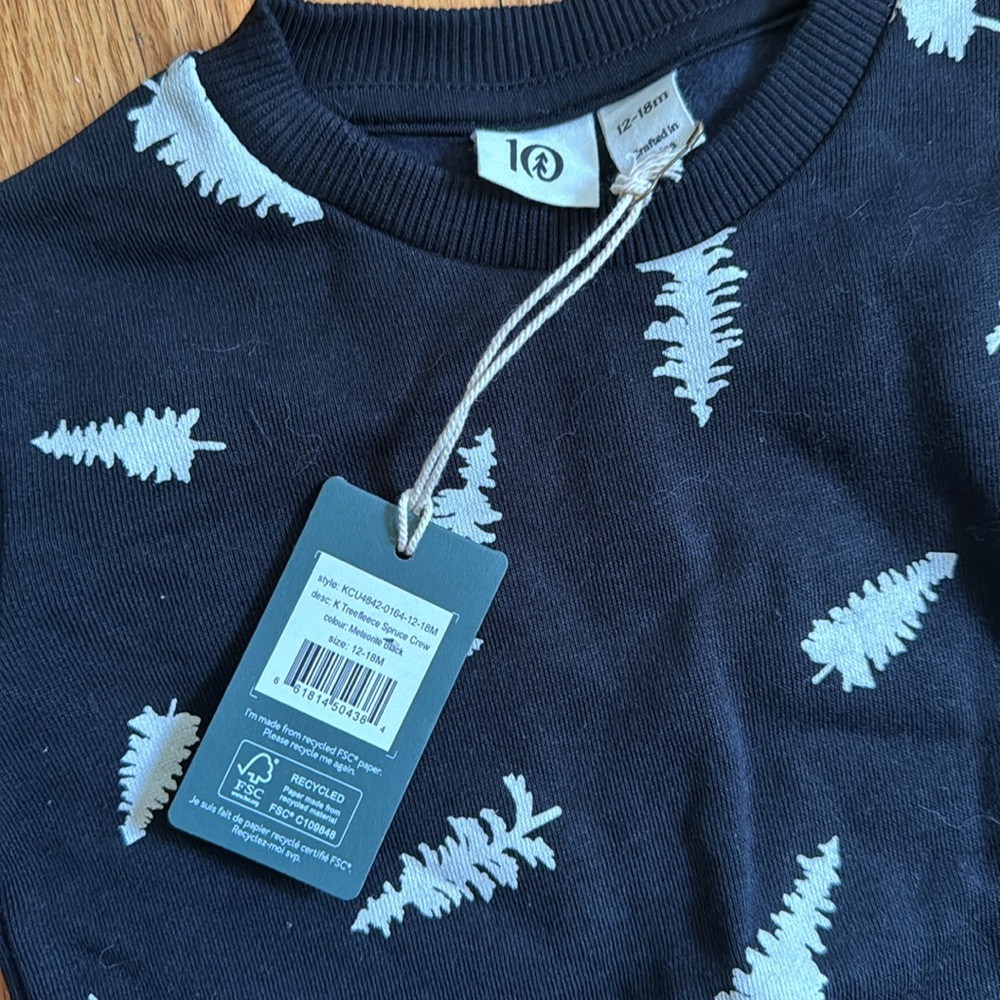Tentree Kids Treefleece Spruce Crew sweatshirt